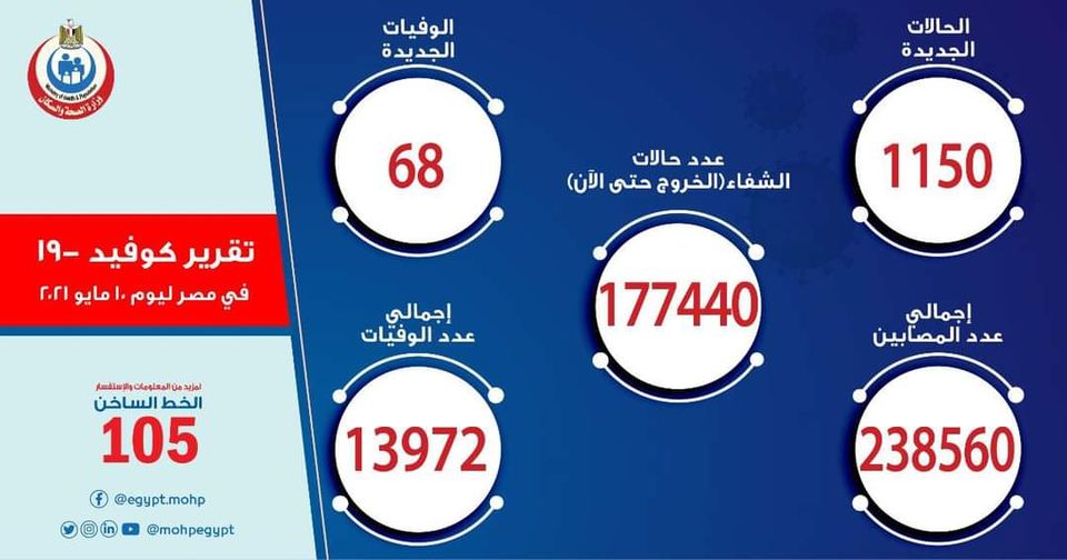 وفاة 13972 حالة بفيروس كورونا في مصر (إنفوجراف)